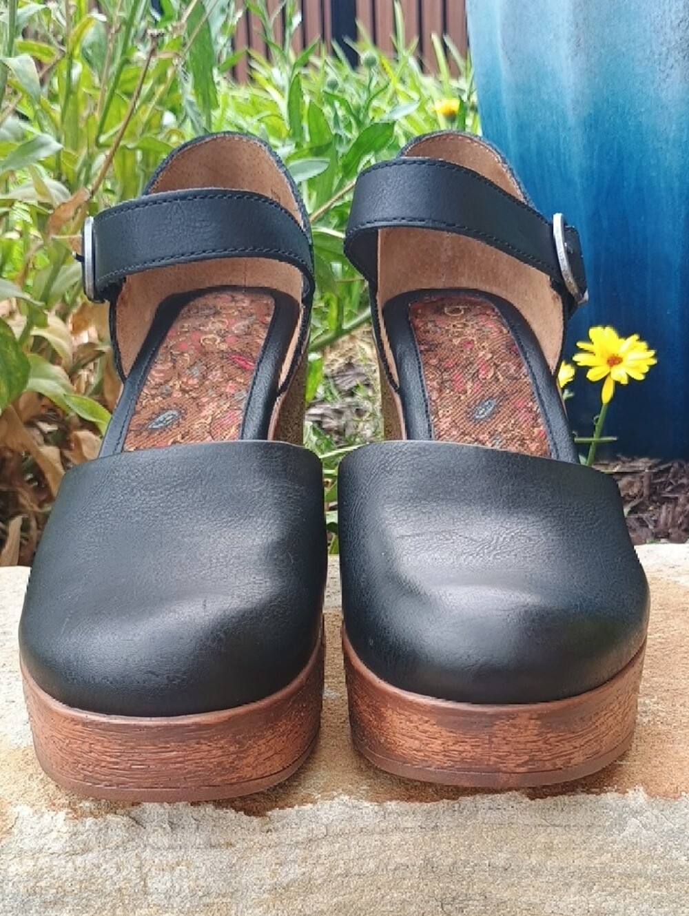 b.o.c Alyson Woodgrain Platform Wedge Clogs Pumps Heels Women's Size 10 - Picture 5 of 10